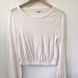 Madewell Top with Elastic Waist and Flared Sleeves